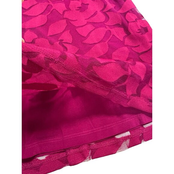 NWT Alfani Blouse Plus 3x Magenta Lace Bell Sleeves V Neck Stretch - Picture 11 of 15